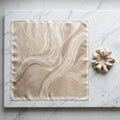Royal Wave Mulberry Silk Square Scarf & Matching Silk Scrunchie 2-Piece Luxury Gift Set